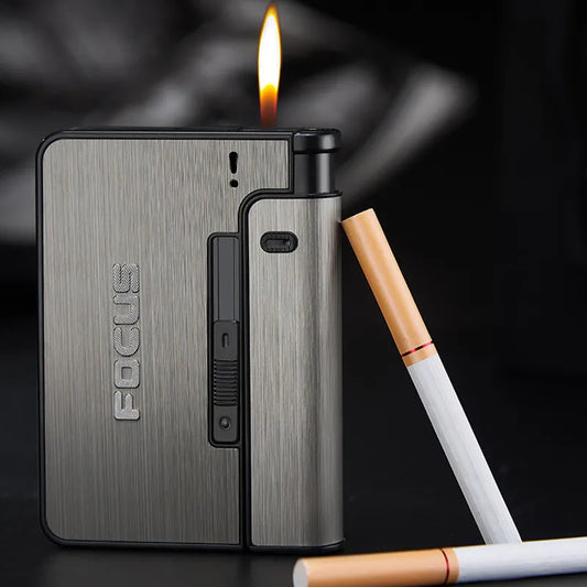 Portable Automatic Cigarette Case for 10pcs King Size Cigarette Lighter Not Included