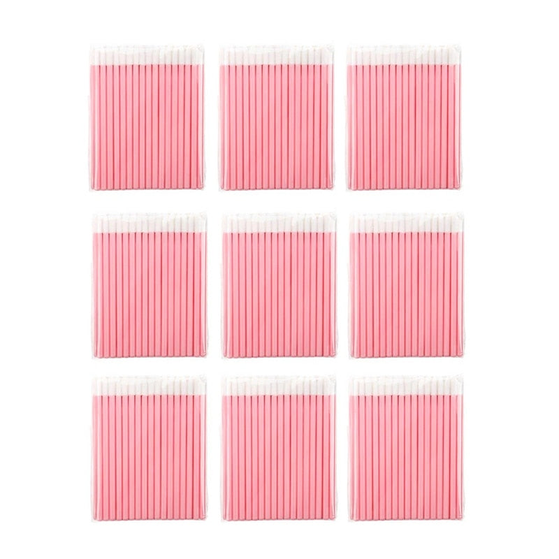 500-2000Pcs Pink Disposable Lipstick Brush Full Size Mascara Applicator  Makeup Tools