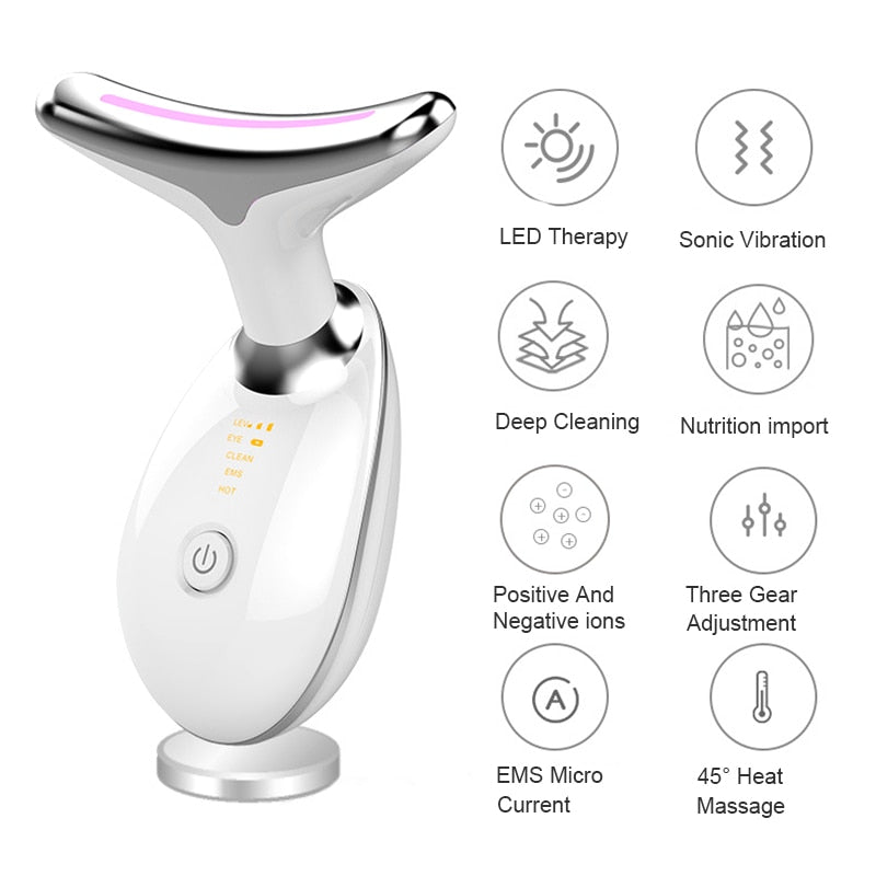 Neck and Face Beauty Device, Facial Lifting, EMS Face Massager, Reduce Double Chin,Anti Wrinkle, Skin Tightening, Skin Care Tool