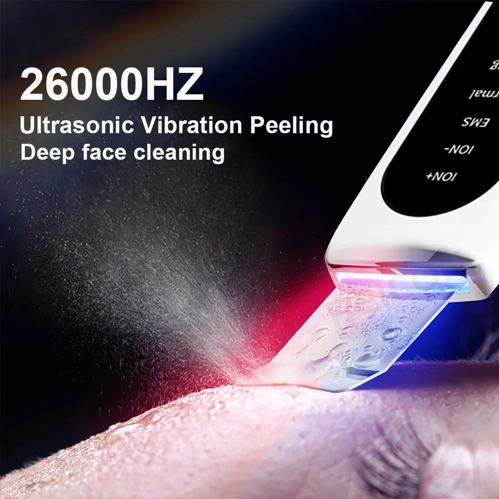 Ultrasonic Ion Skin Scrubber Blackhead Remover Deep Face Cleaning Acne Pore Cleaner Facial Shovel Cleanser