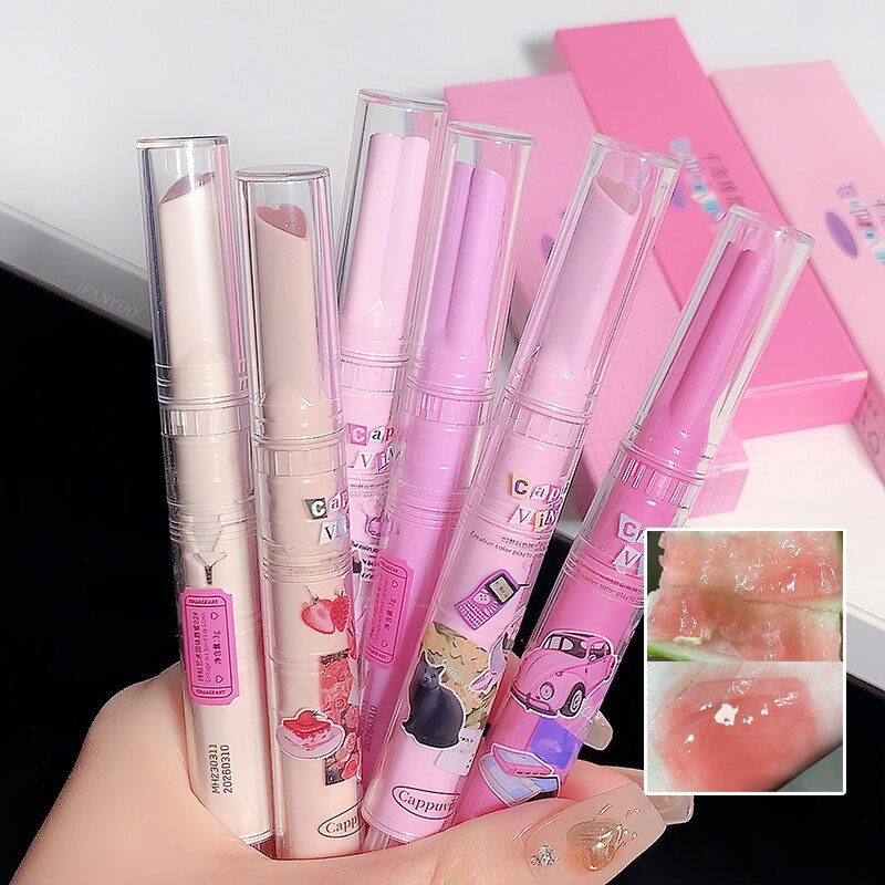 Mirror Glass Solid Lip Glaze, Heart Shape Lipstick, Jelly Tint, Makeup for Girls