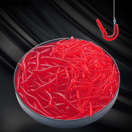 20 PCS-100 PCS Lifelike Red Worm Soft Lure Earthworm Silicone Artificial Bait