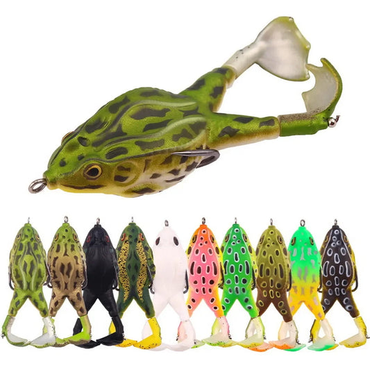 Frog Lure Double Propeller Legs Silicone Soft Baits 13.6g 16.6g Top water Wobblers