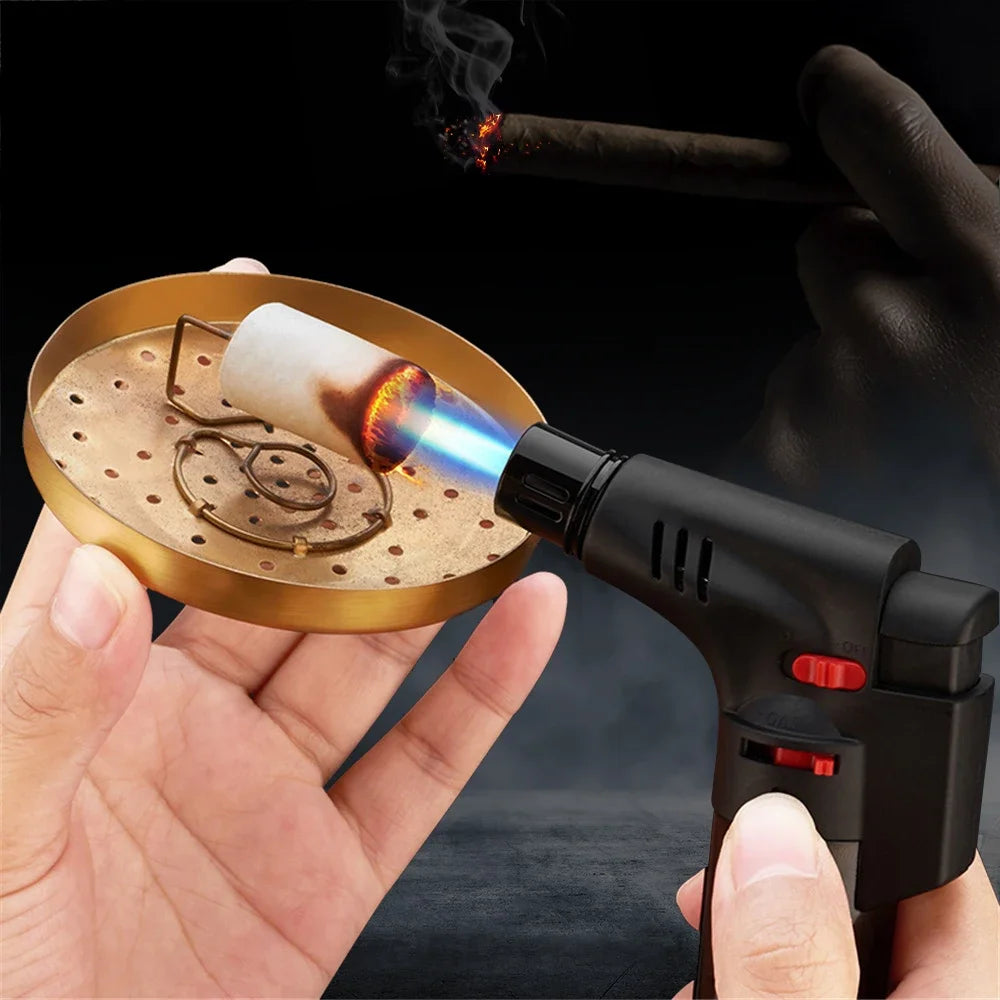 Jet Butane Lighter Refillable Gas Adjustable Flame Gun Lighter Cooking Torch Windproof Cigar Cigarette Lighter