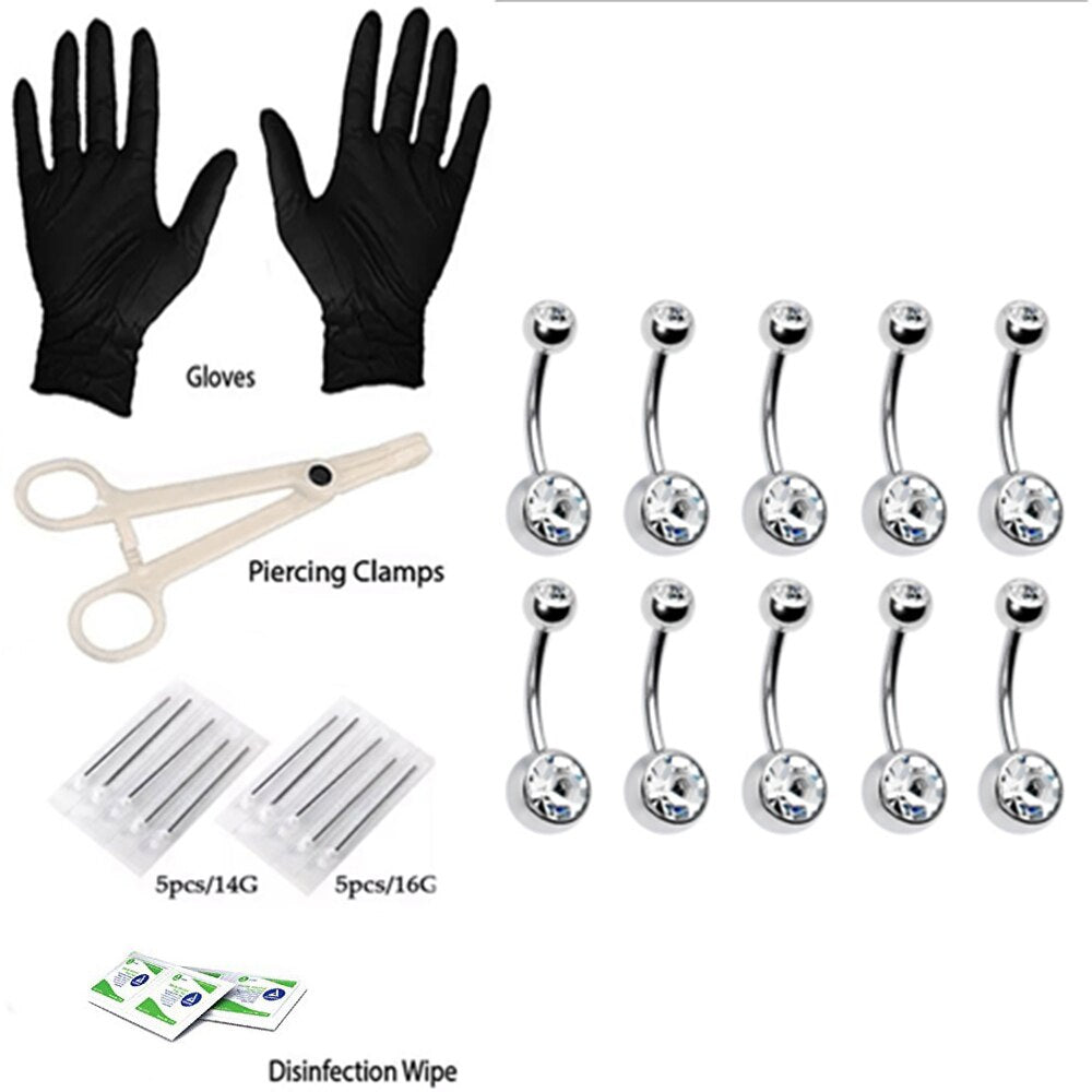 Belly Button Piercing Kit With Needle Pack Body Piercing Tool Kit