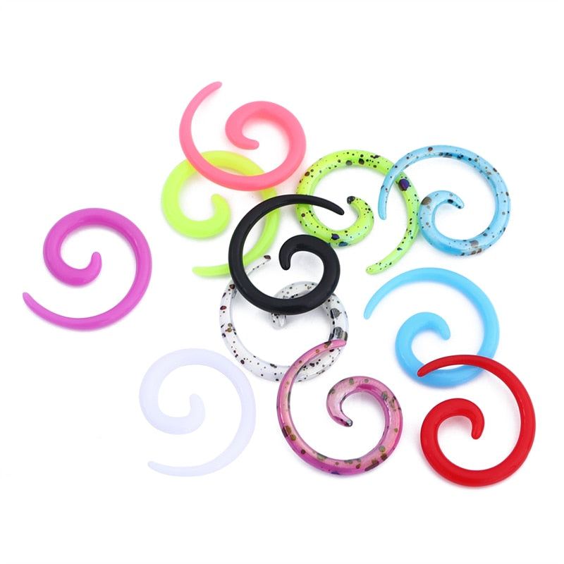 1.2-8mm Acrylic Spiral Ear Gauges