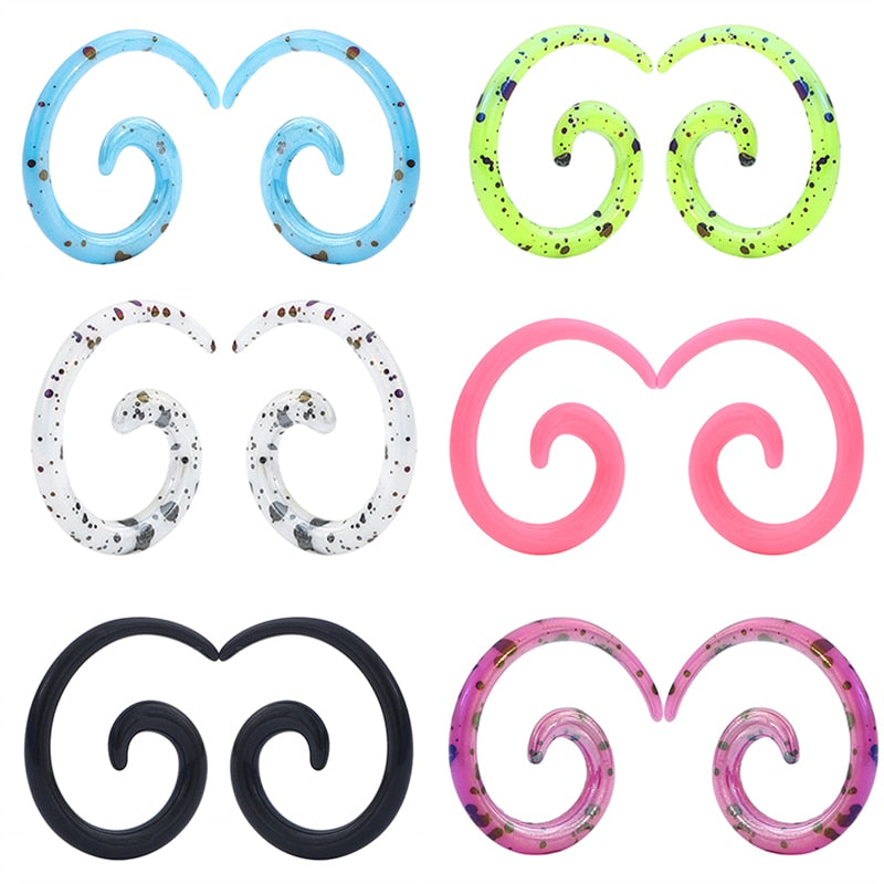 1.2-8mm Acrylic Spiral Ear Gauges