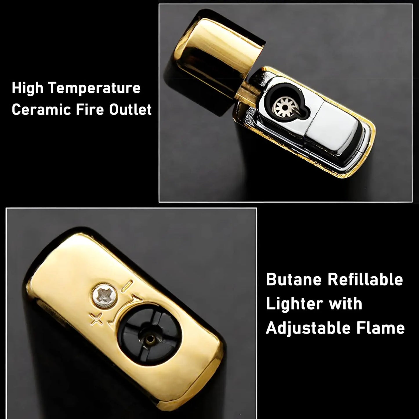 2 Pack Windproof Cigarette/Cigar Lighter Jet Flame Torch Lighter Refillable Butane