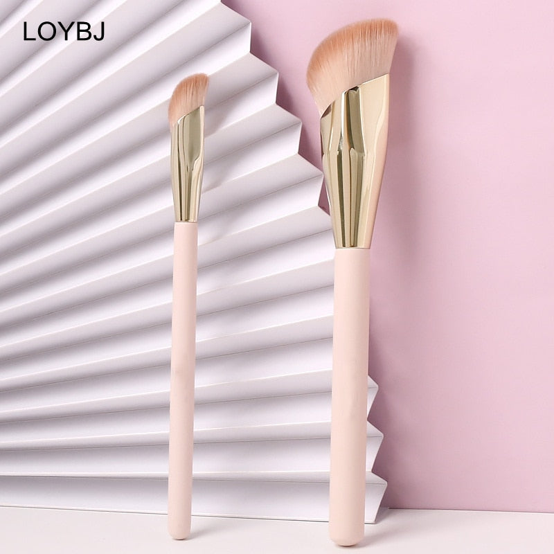 1/2Pcs Foundation Makeup Brush, Oblique Head, Liquid Foundation