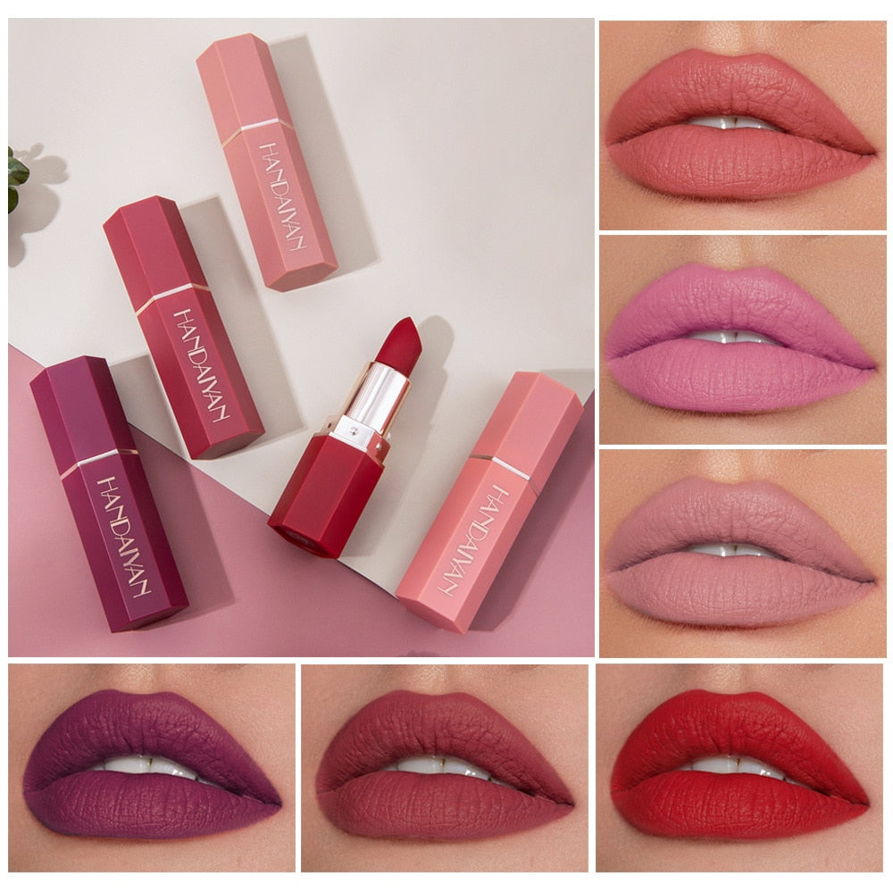 6 Colors Matte Lipstick 24 Hour Wear Waterproof