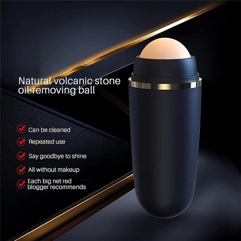 Face Oil Absorbing Roller Tool Volcanic Stone Washable Oil Removing