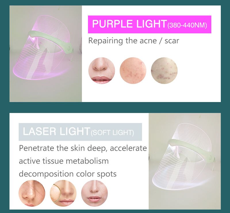 Wireless 7-Color LED Skin Tightening Mask