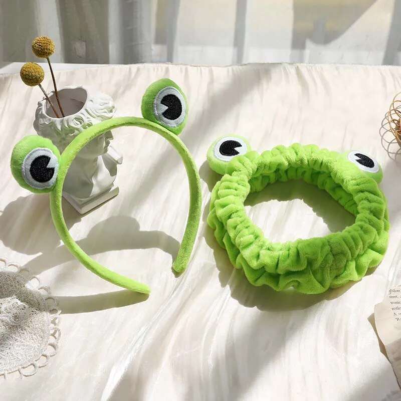 Funny Frog Face Washing Animal Velvet Headband