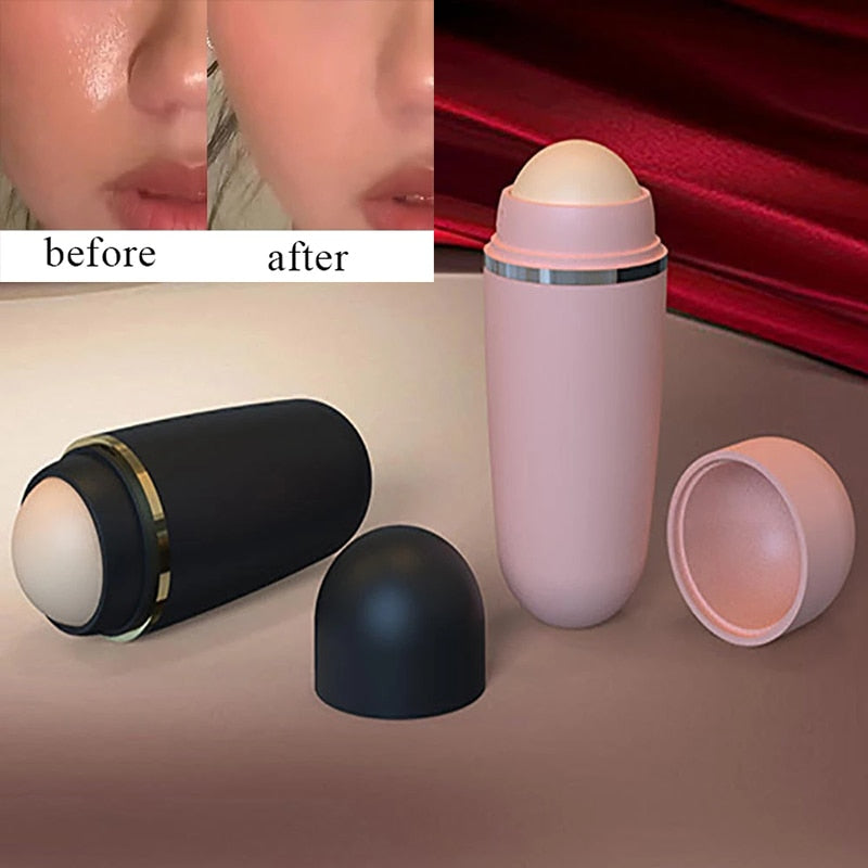 Face Oil Absorbing Roller Tool Volcanic Stone Washable Oil Removing