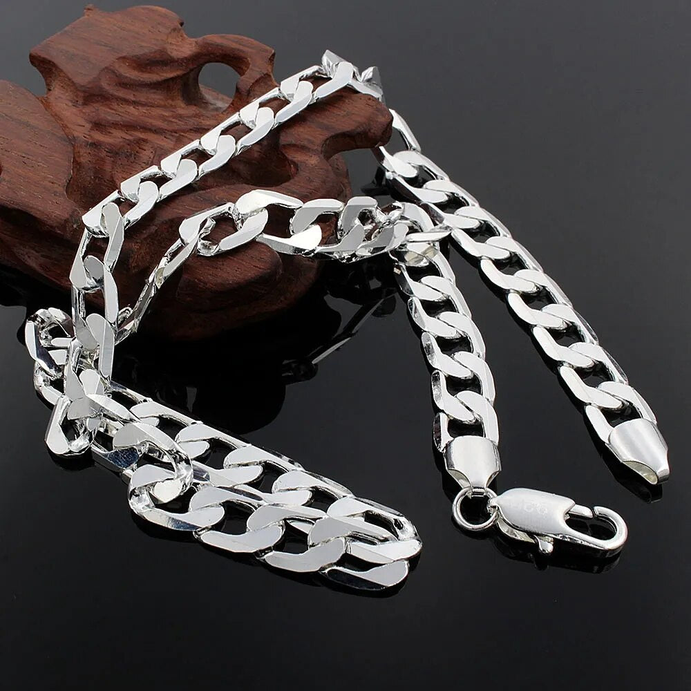 Silver Color Necklace for men 16 to 24 Inches Classic 8MM Chain