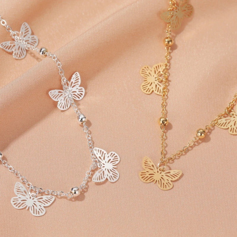 Bohemian Gold Silver Color Butterfly Fashion Anklets