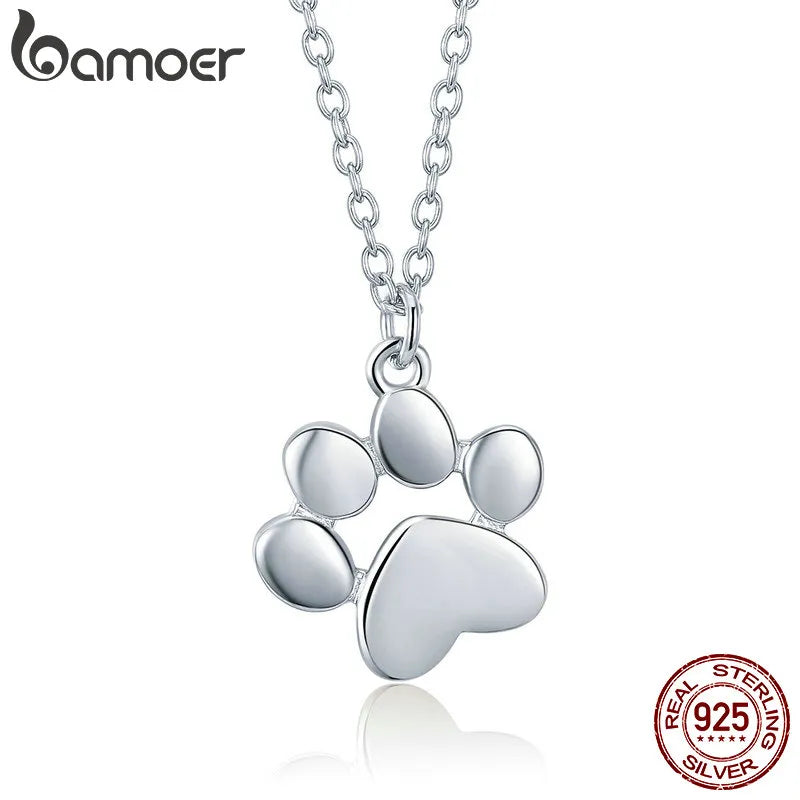 Cute Cat Paw & Dog Footprint Necklace for Women