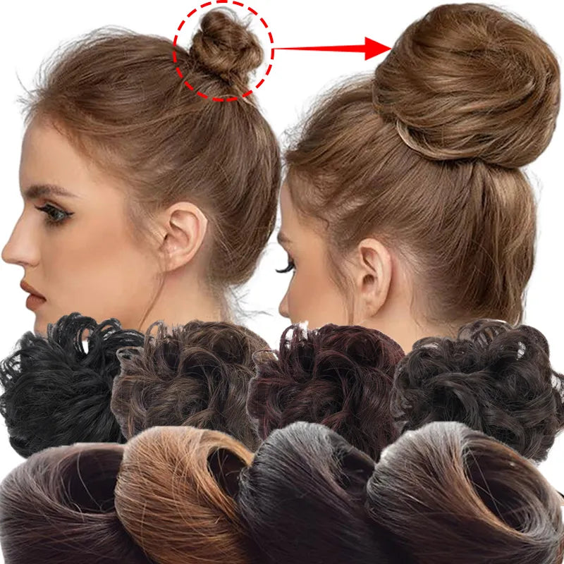 Fluffy Wig Loop Invisible Seamless Bun Natural Synthetic Hair Ring Fluffy Hair Decoration