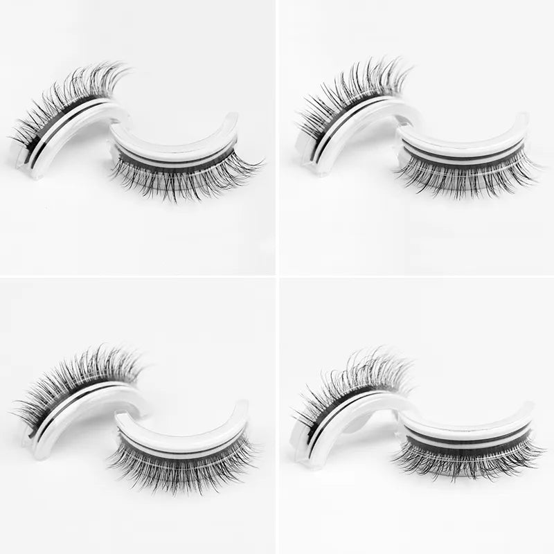 Fake Eyelashes Reusable Adhesive Eyelashes Full Strip With Glue Self-adhesive