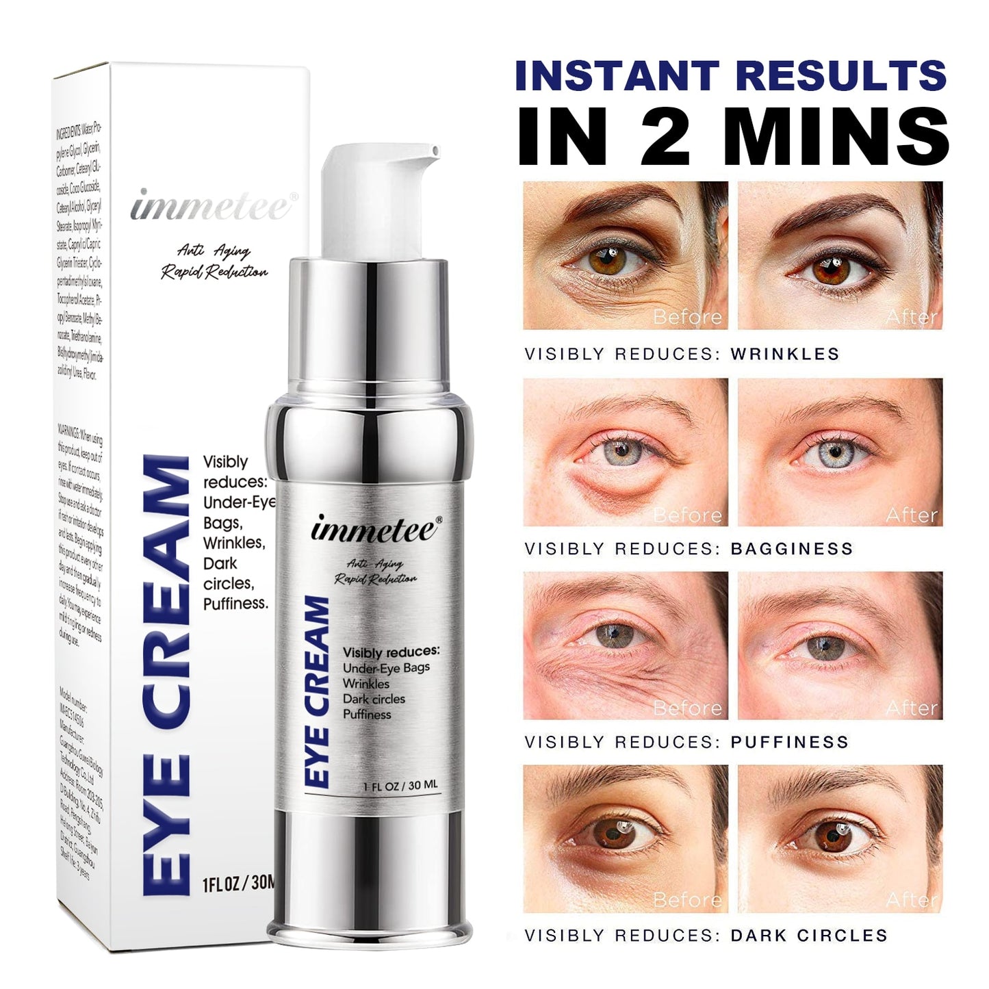 Anti-wrinkle Eye Cream Instant Anti Aging Eye Care Remove Eye Bags Puffiness Lift Firm Brightening Dark Circles