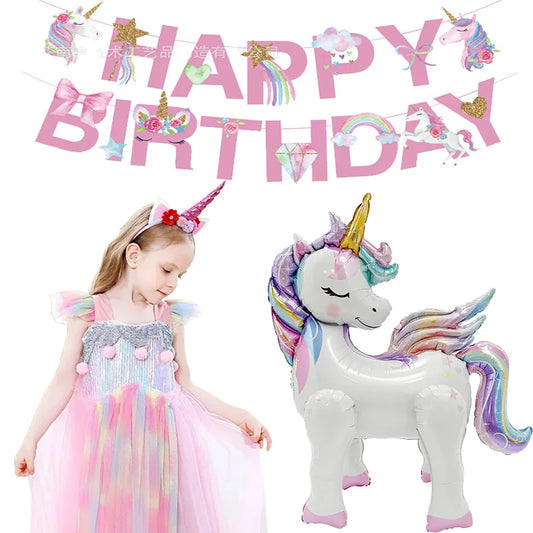 Unicorn Aluminum Film Balloon 3 D Standing 66 cm Unicorn Kids Birthday Party Decorations