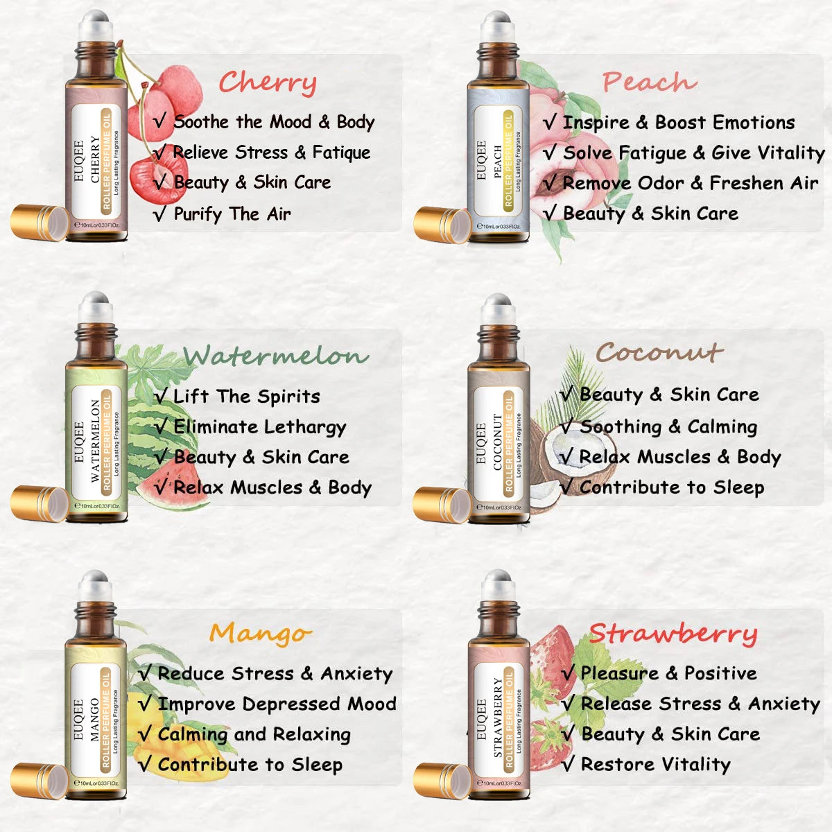 Fragrance Oil Strawberry Watermelon Mango Cherry Coconut Peach DIY Soap Candle Bath Bombs