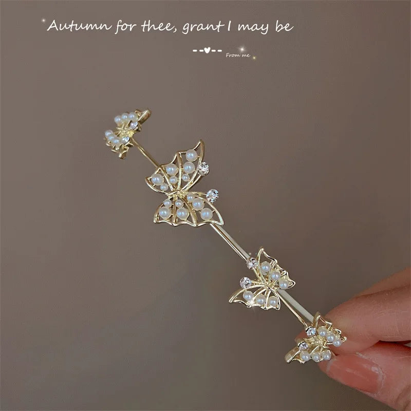 Gold Color Metal Rhinestone Flower Star Hairband Tiara