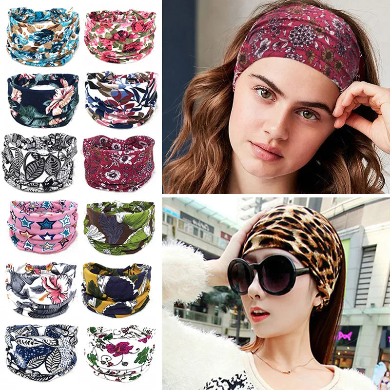 Bohemian Wide Cotton Stretch Headbands