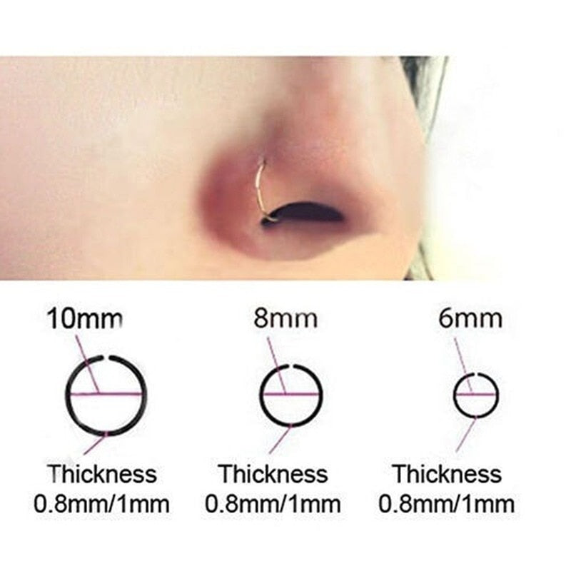 1pc Nose Ring Clips Septum Ring Hoop Cartilage Small Piercing Nose Rings