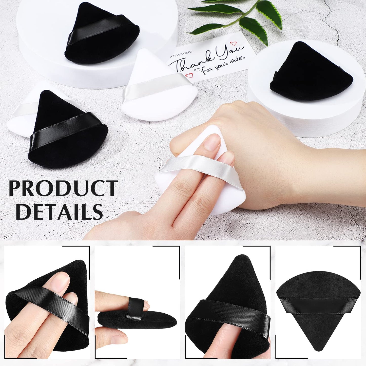 50Pcs Triangle Velvet Powder Puff Mini Makeup Sponges