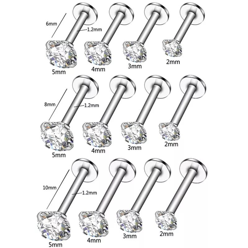 Surgical Steel Zircon Ear Piercing