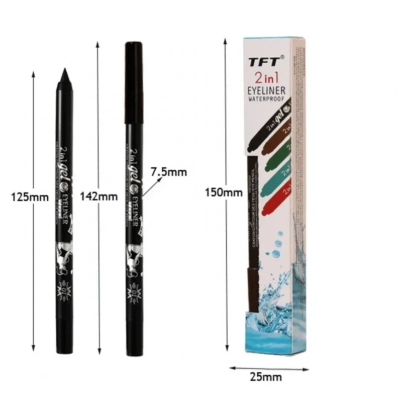 Long Lasting Eyeliner Pencil Colorful Pigment Waterproof  Gel Eyeliner