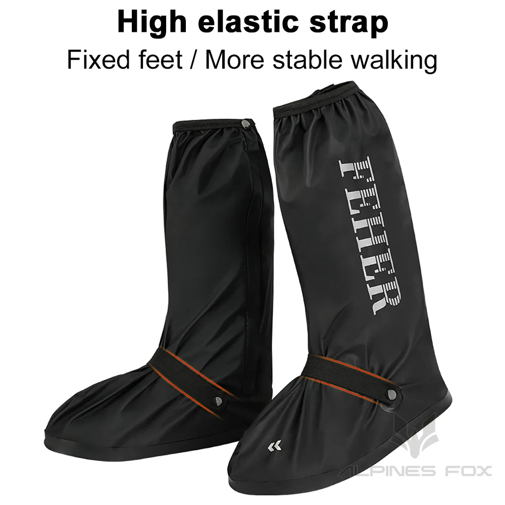 High Tube Rain Shoe Covers Waterproof Reusable Motorcycle Rain Boot Cover M-XXL