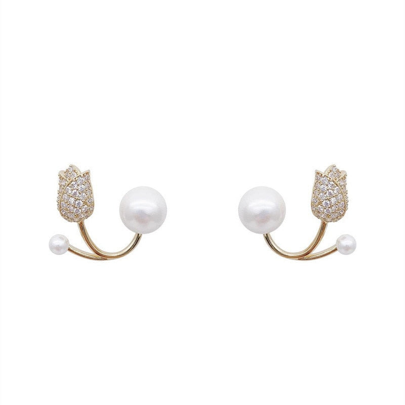 Crystal Tulip Stud Earrings and more : Elegant French Gift