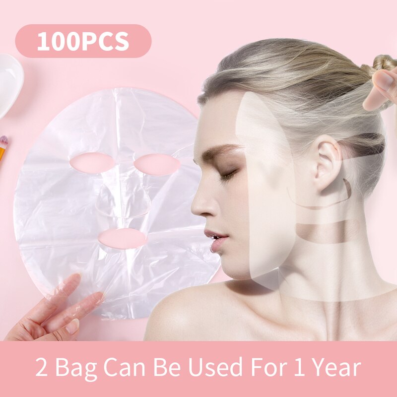 100pcs Plastic Film Facial Mask Skin Care Uncompressed Ultra Thin Promotes  Absorption