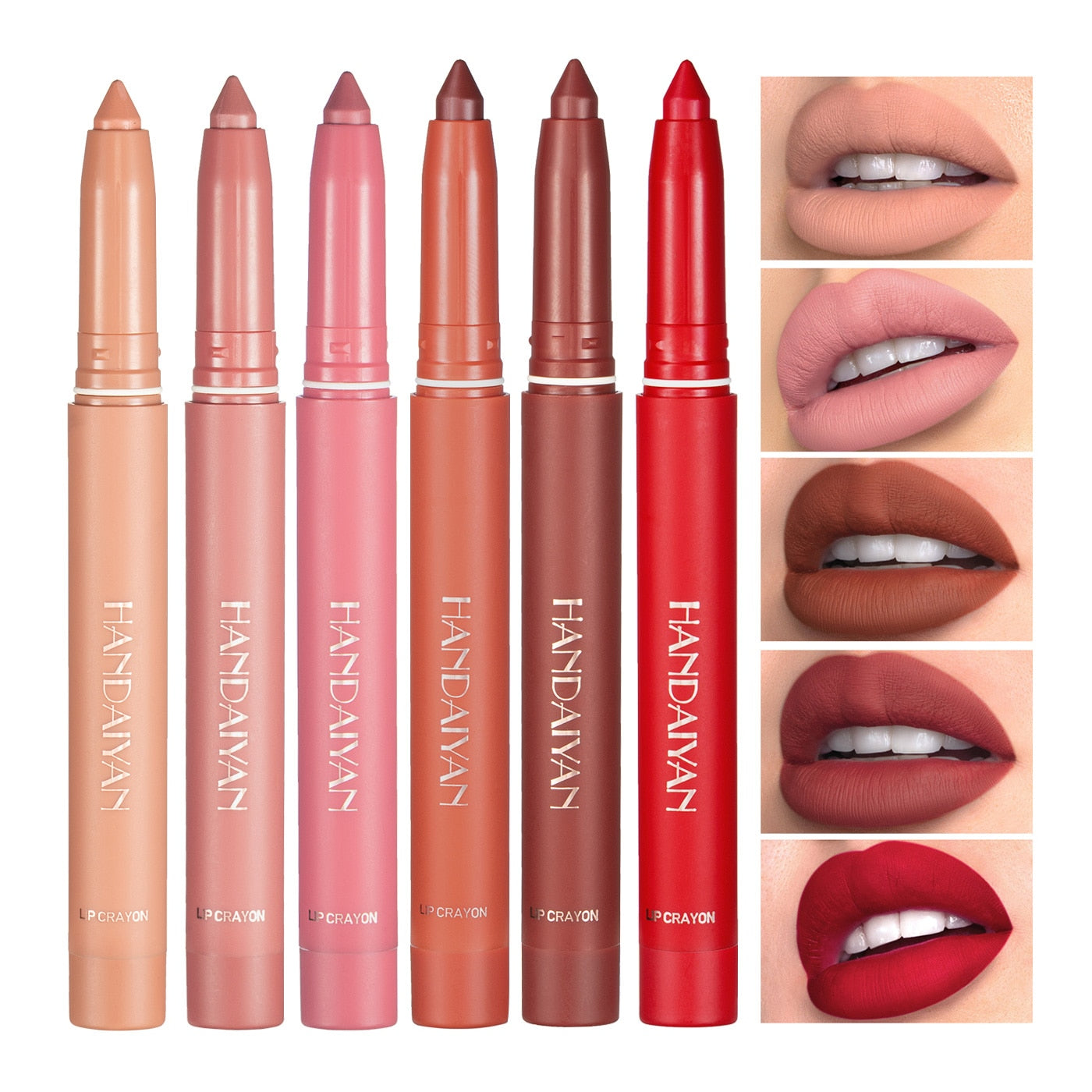 New Matte Lipstick Pencil Silky Velvet Waterproof from Nude to Red Lip Balm