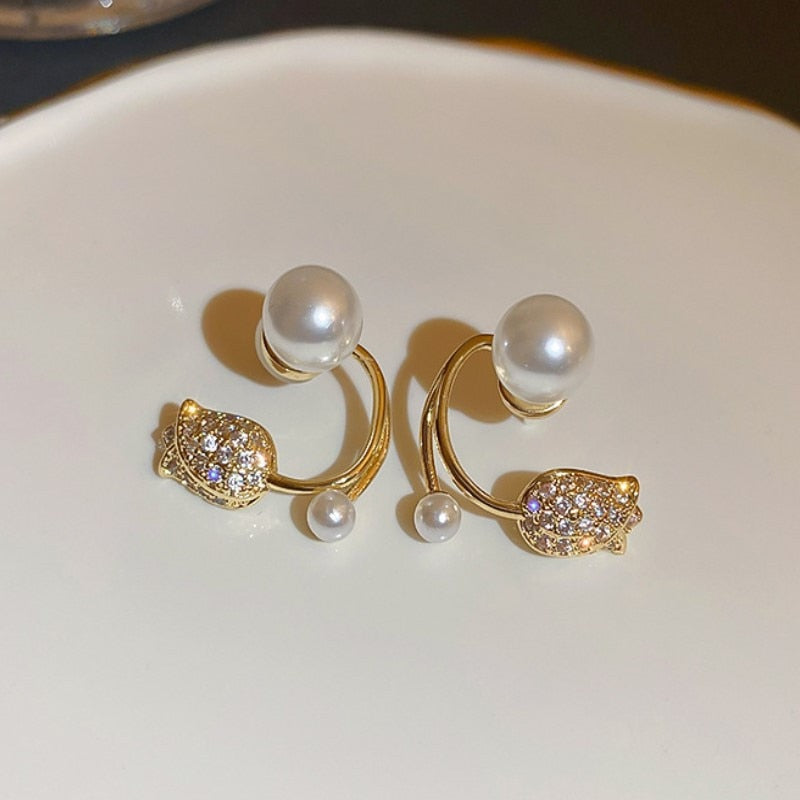 Crystal Tulip Stud Earrings and more : Elegant French Gift