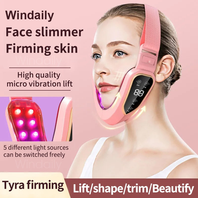 Facial Lifting Device LED Photon Therapy Facial Slimming Vibration Massager