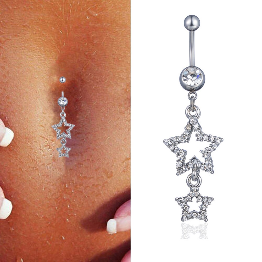 1-pc Stainless Steel Star Belly Button Rings