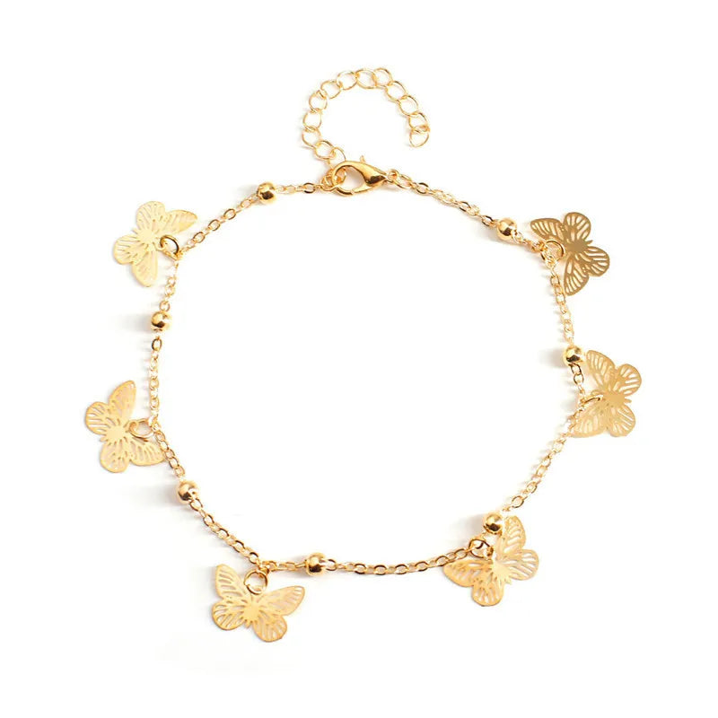 Bohemian Gold Silver Color Butterfly Fashion Anklets