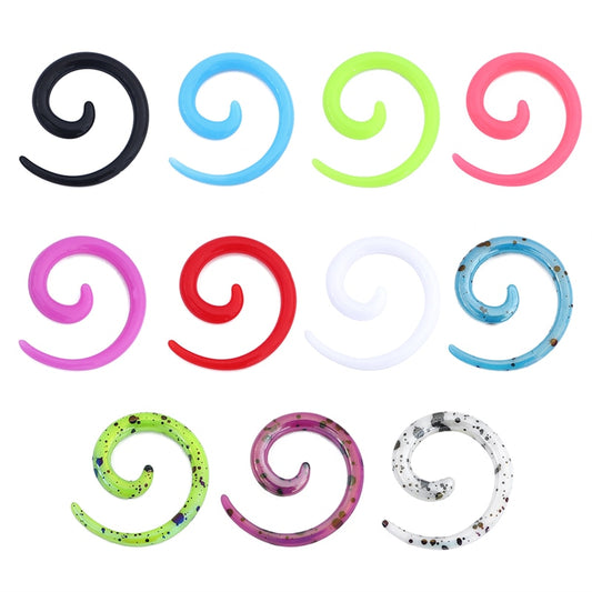 1.2-8mm Acrylic Spiral Ear Gauges