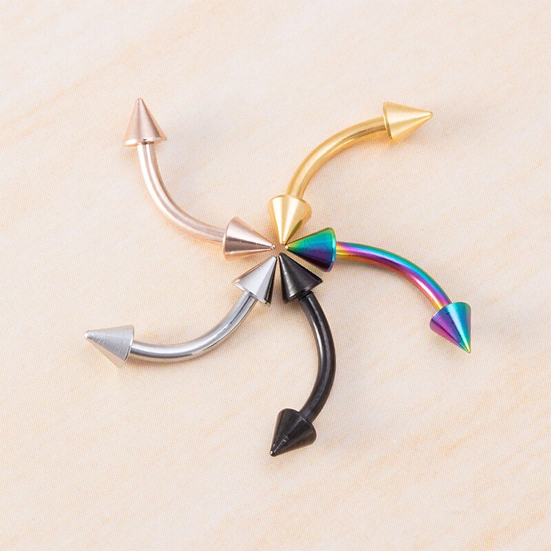 1/5Pcs Eyebrow, Lip Piercing, Stainless Steel, Curved Barbell Stud