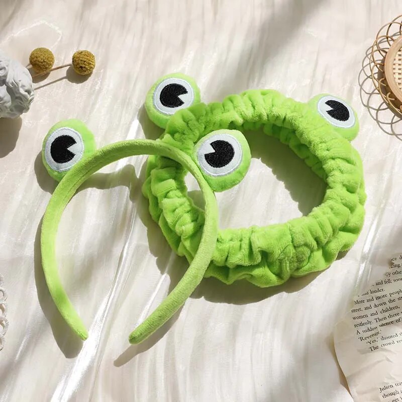 Funny Frog Face Washing Animal Velvet Headband