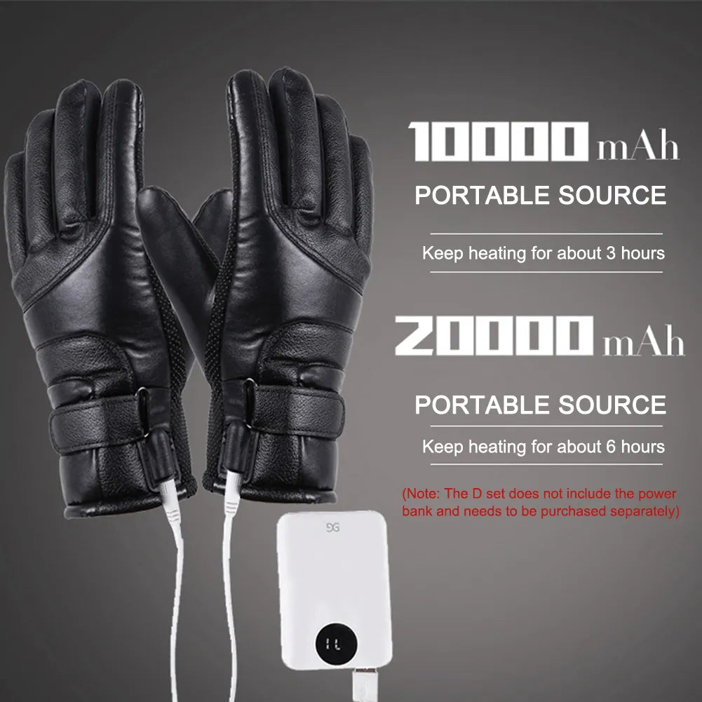 3 Gear Electric Heated Gloves 10000mAh USB Rechargeable